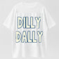 Urbntees Dilly Dally Dally Vintage Stripe Bold Text Pure Cotton T-Shirt Streetwear Style