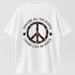 Urbntees Imagine All the People Living in Peace Hippie Floral Organic Cotton Unisex T-Shirt