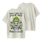 Urbntees Don't Like Me Fuck Off Problem Solved Green Beanie Skull Graphic Tee