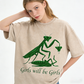 Urbntees Girls Will Be Girls Praying Mantis Vintage Washed Organic Cotton Unisex T-Shirt