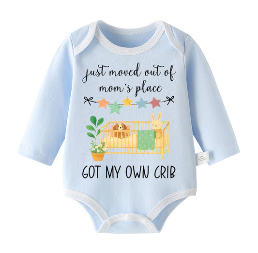 Just Moved Out of Mom's Place Got My Own Crib Funny Organic Cotton Baby Bodysuit