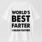 100% Cotton Father's Day Retro World's Best Farter Dad Joke T-Shirt