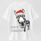 100% Cotton "Merry Kissmyass" Christmas Donkey T-Shirt