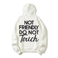 Not Friendly Do Not Touch Print, Men'S Casual Streetwear Hoodies, Comfy And Loose Hooded Pullover Top, Casual Streetwear, Fall Outfits