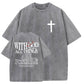 White God All Things Are Possible  Washed And Distressed Pattern Crew Neck T-Shirt