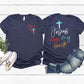 Women's Jesus Has My Back Pattern Round-Neck T-Shirt