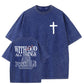 White God All Things Are Possible  Washed And Distressed Pattern Crew Neck T-Shirt