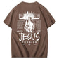 Jesus Forgive Pattern Print 100%Cotton T-Shirt