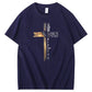 T-shirt med rund hals og gudmønster