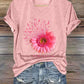 Women's Casual Vintage Breast Cancer Awareness T-Shirt