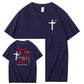 Trust In The  Lord Pattern Print Crew Neck T-Shirt