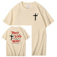 Trust In The  Lord Pattern Print Crew Neck T-Shirt