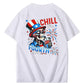 Chill The Fourth Out  Skull Pattern  Print 100%Cotton T-Shirt