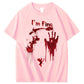I'm Fine Bloody Pattern100% Cotton T-Shirt