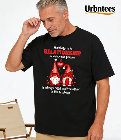 Urbntees Marriage One Person Always Right Husband Funny Organic Cotton Unisex T-Shirt