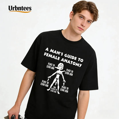 Urbntees Man's Guide to Female Anatomy Funny Sarcastic Organic Cotton Unisex T-Shirt