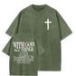 White God All Things Are Possible  Washed And Distressed Pattern Crew Neck T-Shirt