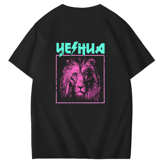 Retro Lion Yeshua Christian Art Pattern Print T-Shirt