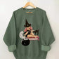 Halloween Little Witch Girl Cat Sweatshirt