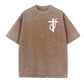 Jesus Made Me A Fisherman Pattern Washing And Aging Process Crew Neck T-Shirt