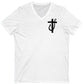 Jesus Made Me A Fisherman Pattern Print 100%Cotton V Neck T-Shirt