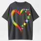 Urbntees Rainbow Heart Puzzle Pieces Autism Awareness Graphic Pure Cotton T-Shirt