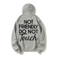 Not Friendly Do Not Touch Print, Men'S Casual Streetwear Hoodies, Comfy And Loose Hooded Pullover Top, Casual Streetwear, Fall Outfits