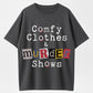 Stay-at-Home Detective True Crime & Cozy Outfit Collage Text T-Shirt