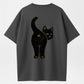 "Hi" Black Cat Vintage Graphic T-Shirt - 100% Cotton Heavyweight