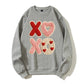 XO Hugs and Kisses Crochet Style Valentine's Day Cute Graphic Sweatshirt