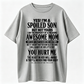 Spoiled Son Graphic Tee, Awesome Mom Funny Quote Shirt, Mother Son Gift Black Cotton Blend T-Shirt