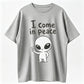 I Come In Peace Cute Alien Peace Sign Matching Couple T-Shirt