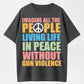 Retro Imagine Peace Multicolor Typography T-Shirt