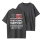 T - shirt with ‘EMOTIONAL SUPPORT HUSBAND’ Flag Motif – USA Vibe