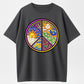 Psychedelic Floral Peace Tee Universe & Nature Art Print Short Sleeve