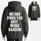 100% Cotton 'Work Harder' Skull & Wrench Graphic Hoodie