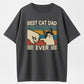 Best Cat Dad Ever Fist Bump Funny Organic Cotton Unisex T-Shirt