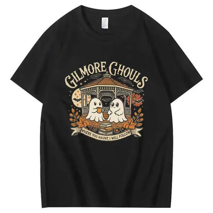 Halloween Coffee Ghost T-Shirt - Cozy Autumn Outfit