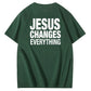 Jesus Changes Everything Pattern Print Crew Neck T-Shirt