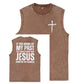 If You Bring Up My Past Print Pattern Sleeveless Cotton Washed Printed Loose Vest