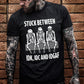 Stuck Between IDK,iDC And IDGAF Pattern Print 100%Cotton T-Shirt