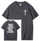 Jesus Died For Me Now I Live For Him Pattern Crew Neck T-Shirt