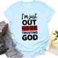I"m Just  Out Here Trusting God Pattern   Round-Neck T-Shirt