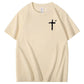 Trust In The  Lord Pattern Print Crew Neck T-Shirt