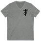 Jesus Made Me A Fisherman Pattern Print 100%Cotton V Neck T-Shirt