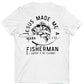 Jesus Made Me A Fisherman Pattern Print 100%Cotton V Neck T-Shirt