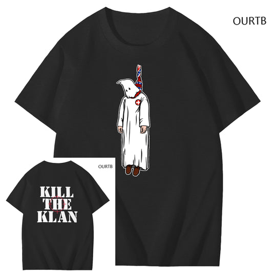 Kill The Klan Ghost Funny Art Pattern Print T-Shirt