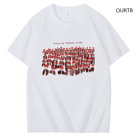 Horror Story Sarcastic Funny Art Pattern Print T-Shirt