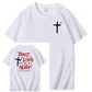 Trust In The  Lord Pattern Print Crew Neck T-Shirt