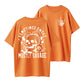 Women's Letter & Skull Print Round Neck Fitted Graphic Tee, Vintage Trendy Casual Short Sleeve T-shirt